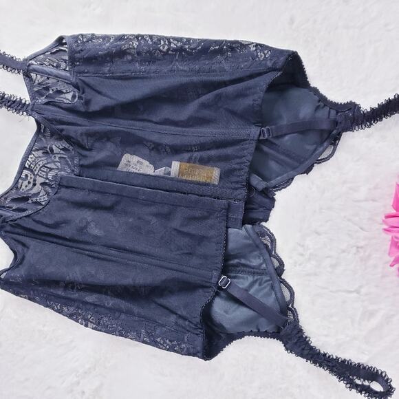 Rare Vintage VS Gold Label Corset Bustier Sheer Floral Lace Boned 36B NWT - Picture 7 of 11